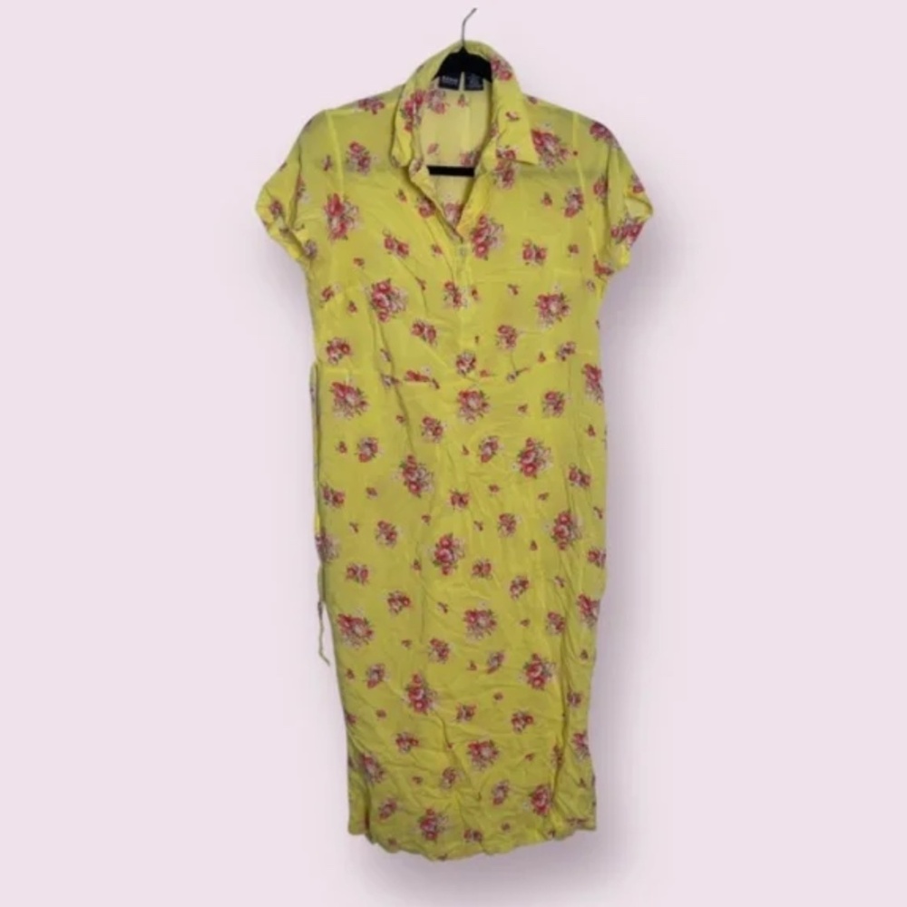 Vintage Tie Back Floral Flower Picnic Summer Vaca Girly Coquette Cottage Dress